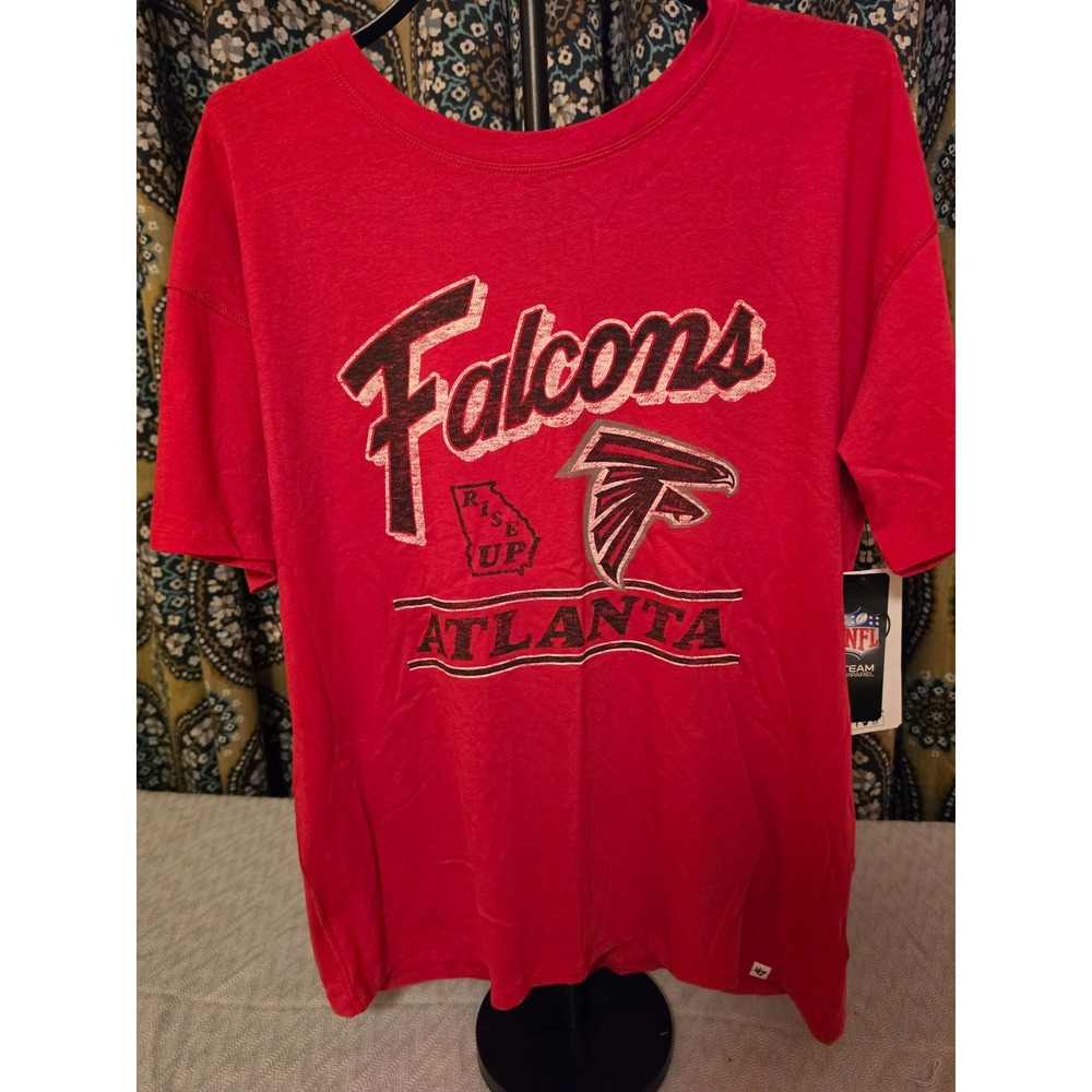 47 Brand Atlanta Falcons NFL T-Shirt Mens Medium Red Rise Up Graphic Tee New